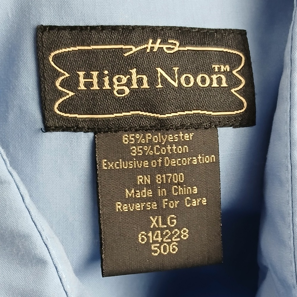 Vintage High Noon XLT Mens Shirt Western Rodeo FLAWS 25x31 Cowboy Snap - Picture 4 of 13
